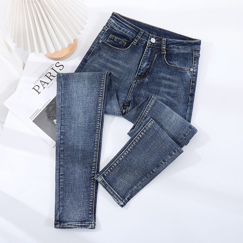 高腰显瘦牛仔裤女春秋夏冬季九分薄款修身弹力紧身小脚铅笔长裤