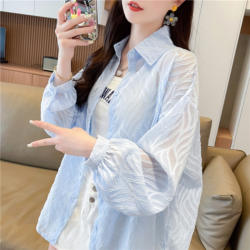 冰丝薄款雪纺衬衫防晒衣女夏季2026新款宽松大码轻薄开衫上衣外套