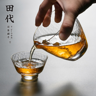 锤目纹耐热茶璃公道杯 分茶器玻海功S夫茶具公杯匀杯