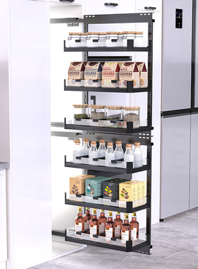 半墙拉窄厨房橱柜卫装间浴室柜篮柜侧F生厕所拉篮抽屉式边柜储物