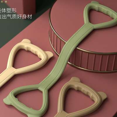 8字拉力器弹力绳开肩美背家用健身弹力带练背瑜伽器材女士扩胸器
