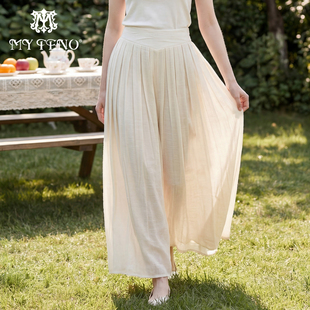 脚阔腿裤 马天奴女装 大裤 纯色显瘦宽松山本裙裤 春秋新款