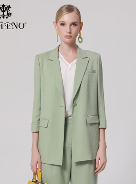 专柜正品马天奴女醋纤平驳领西装韩系外套秋冬时尚MRS652JKH0