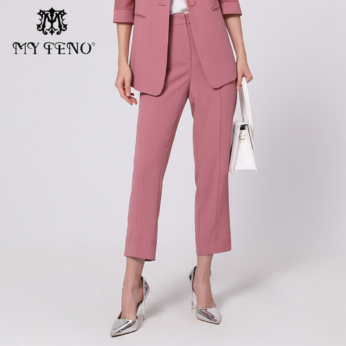 马天奴三醋酸锥形西装裤