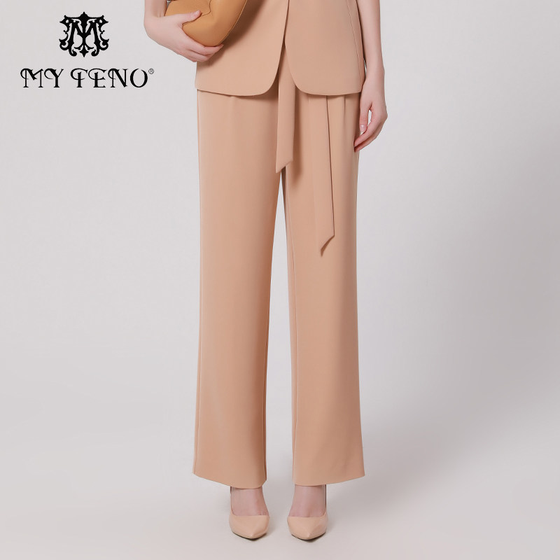 马天奴直筒垂感纯色西裤