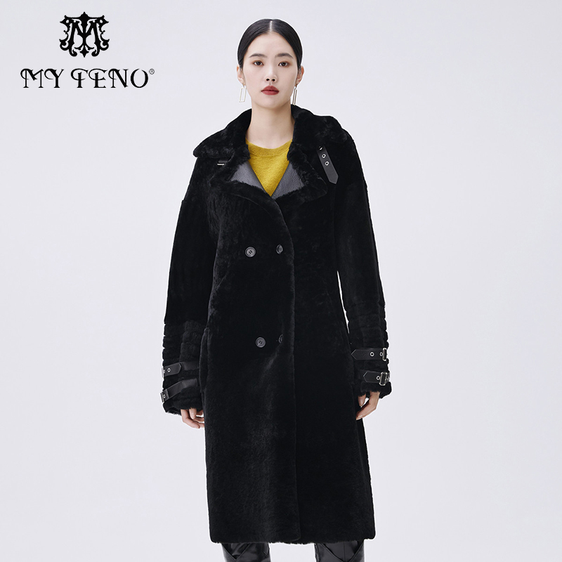 "吊牌价14280 羊毛皮面料 时尚拼接设计"