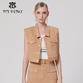 翻领单排扣马甲韩系外套夏季 专柜正品 马天奴女装 MRS621JKH0