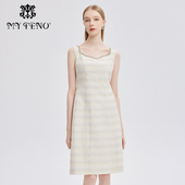 粗花呢连衣裙子小香风时尚 专柜正品 马天奴女夏季 MRS549DRX0