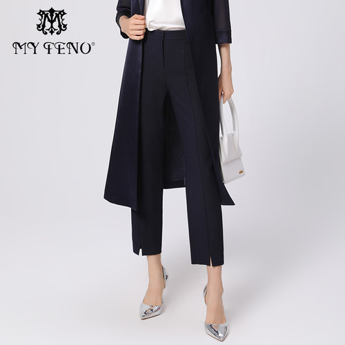 马天奴三醋酸直筒西裤