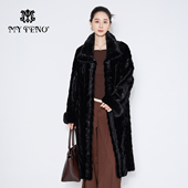 外套奢华时尚 马天奴2025冬季 水貂毛皮草大衣长款 黑色长款 保暖 新款