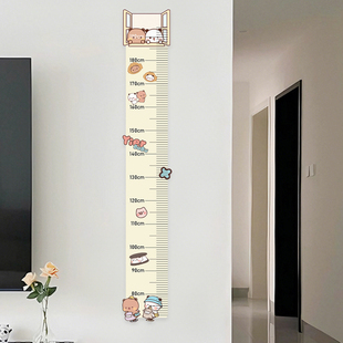 可爱小狗身高尺胶贴儿童测量尺神器墙贴宝宝成长记录卡通装饰贴纸
