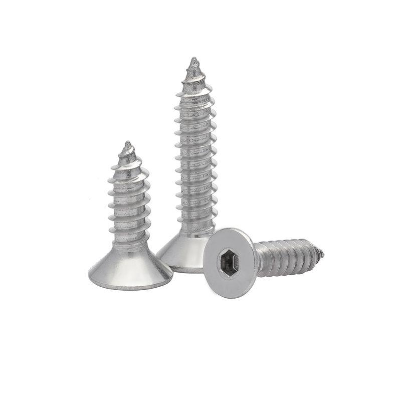 304不锈钢平头内六角自攻螺丝沉头内六角自攻丝木螺钉M2/M3M4M5M6