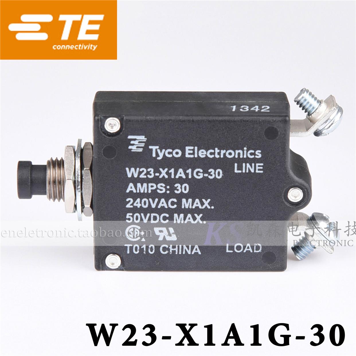 Tyco W23-X1A1G-30 30A 7-1393246-1 UL 1-50A 过载保护器断路器