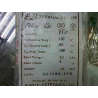 温度保险丝 P1-F  5A 102度 250V 电子保险丝