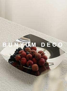 高端几何镜面不锈钢果盘收纳托盘