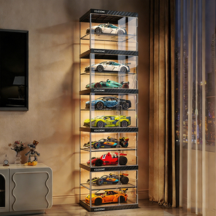 赛车展示柜手办模型陈列置物架子家用玩具高达模型透明展示盒