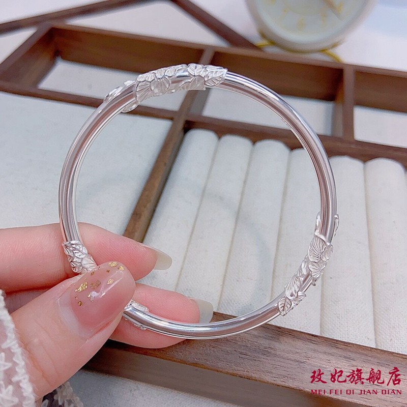 花丝闭口纯银手镯女个性时尚网红