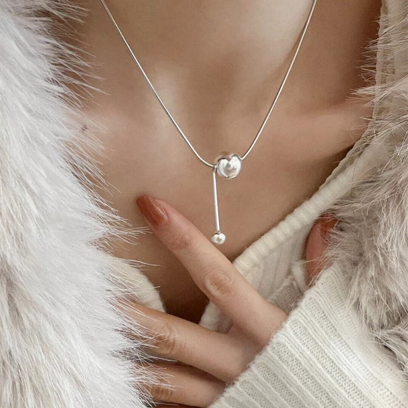 简约个性百搭气质通体纯银项链
