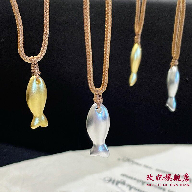 古法小鱼纯银项链女简约百搭时尚