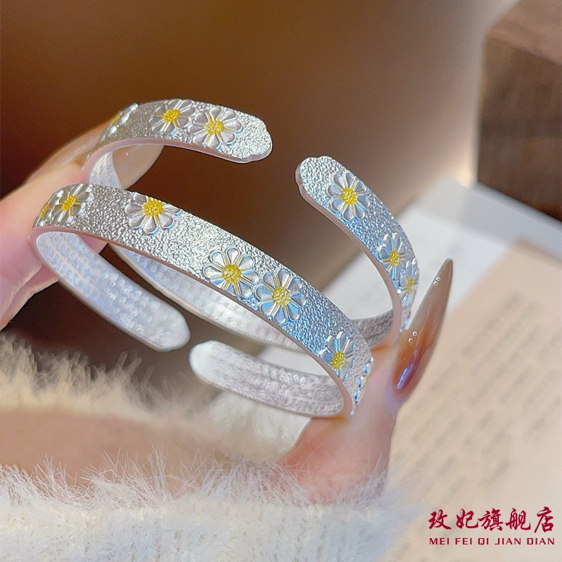 小雏菊纯银手镯女简约百搭网红款
