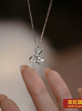 925银十字链女正生纯银蝴蝶项链