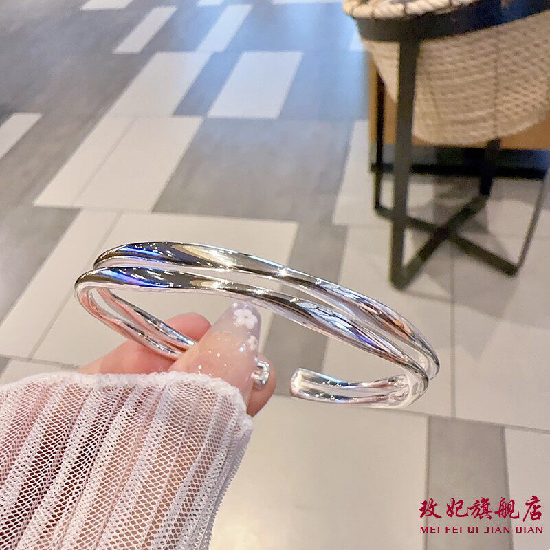 莫比乌斯环纯银手镯女简约百搭