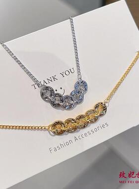 钱币纯银手链女网红简约百搭