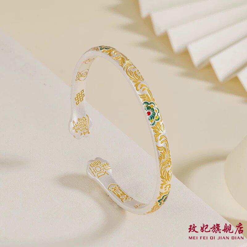 招财猫吉言纯银手镯女时尚轻奢