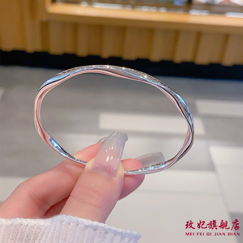 莫比乌斯环纯银手镯女简约百搭