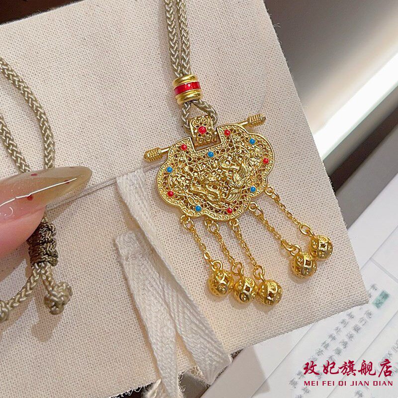天子门生龙凤纯银项链女时尚轻奢