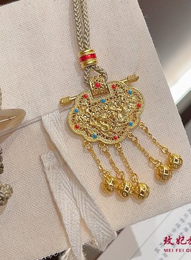 天子门生龙凤纯银项链女时尚轻奢