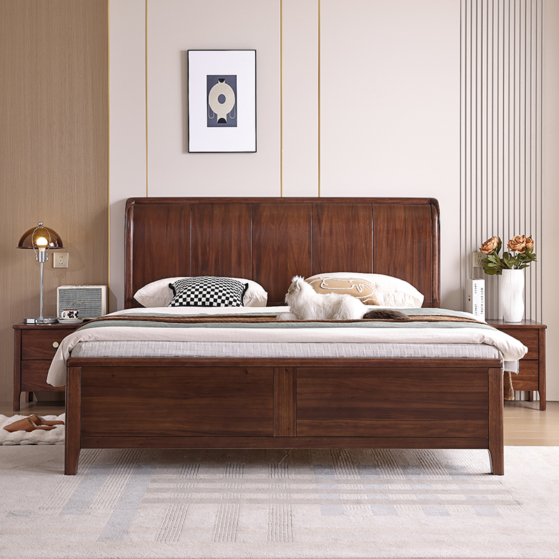 宋氏美学全榫卯结构胡桃木中式实木床1.5米家用满铺1.8双人床主卧