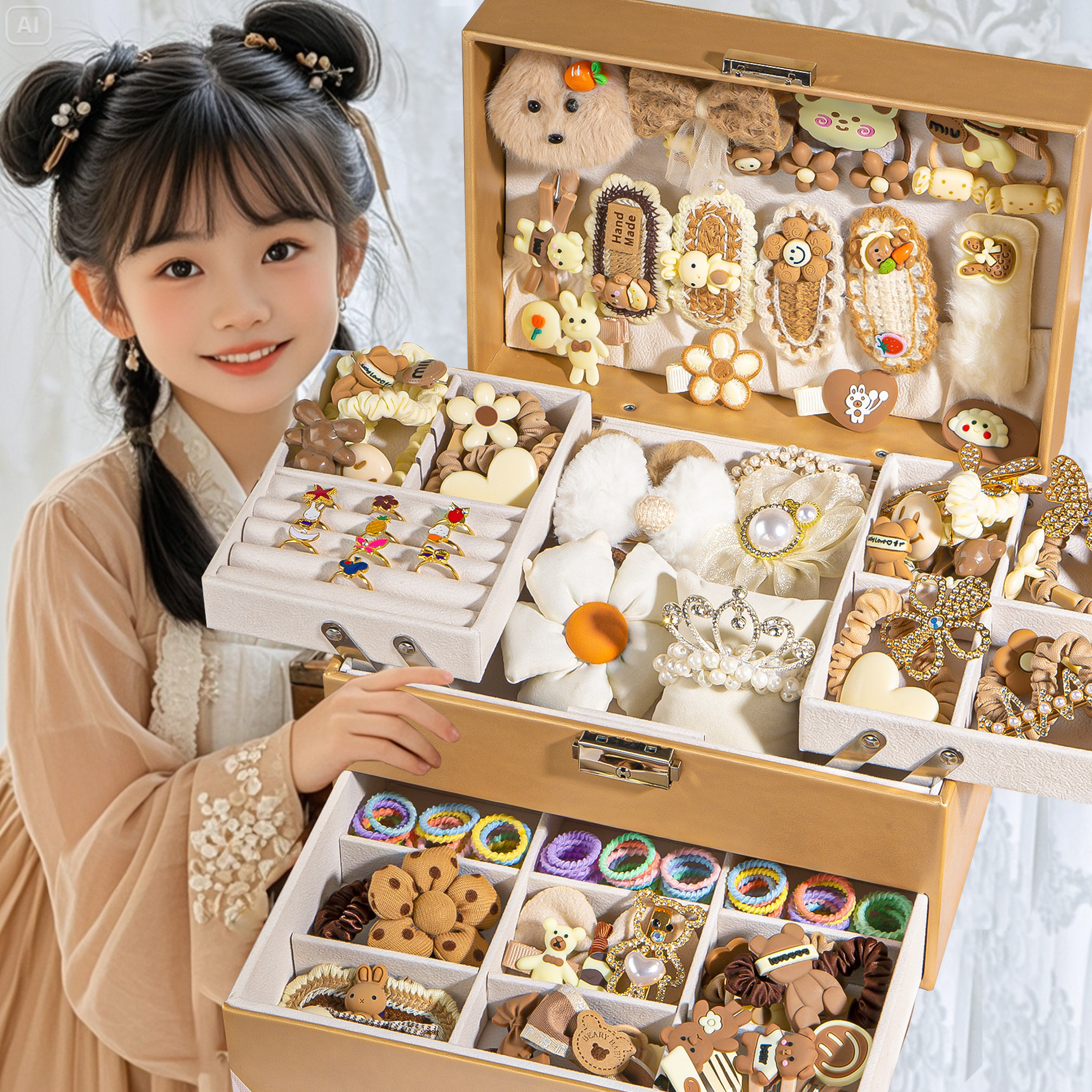 发夹女2025新款高端发箍高级感发圈头饰小女孩子儿童女生女童礼盒
