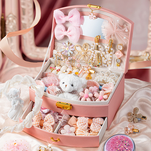 儿童发饰礼盒女2024新款小女孩生日礼物高端首饰盒8女童发卡套装9