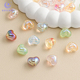 30颗装 海蒂人鱼姬13MM柔彩晶珠直孔胖心diy串珠手机链配件