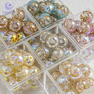 【10颗装】海蒂可光变16MM皇冠珠银色diy串珠手机链饰品配件材料