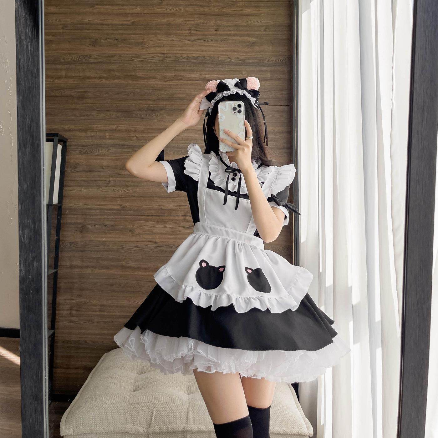 熊熊女仆装cosplay女佣餐厅女仆动漫演出服可爱LOLITA黑白女仆
