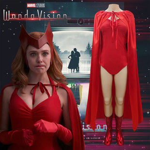 绯红女巫ScarletWitch猩红女巫cos服旺达幻视cosplay万圣节服装