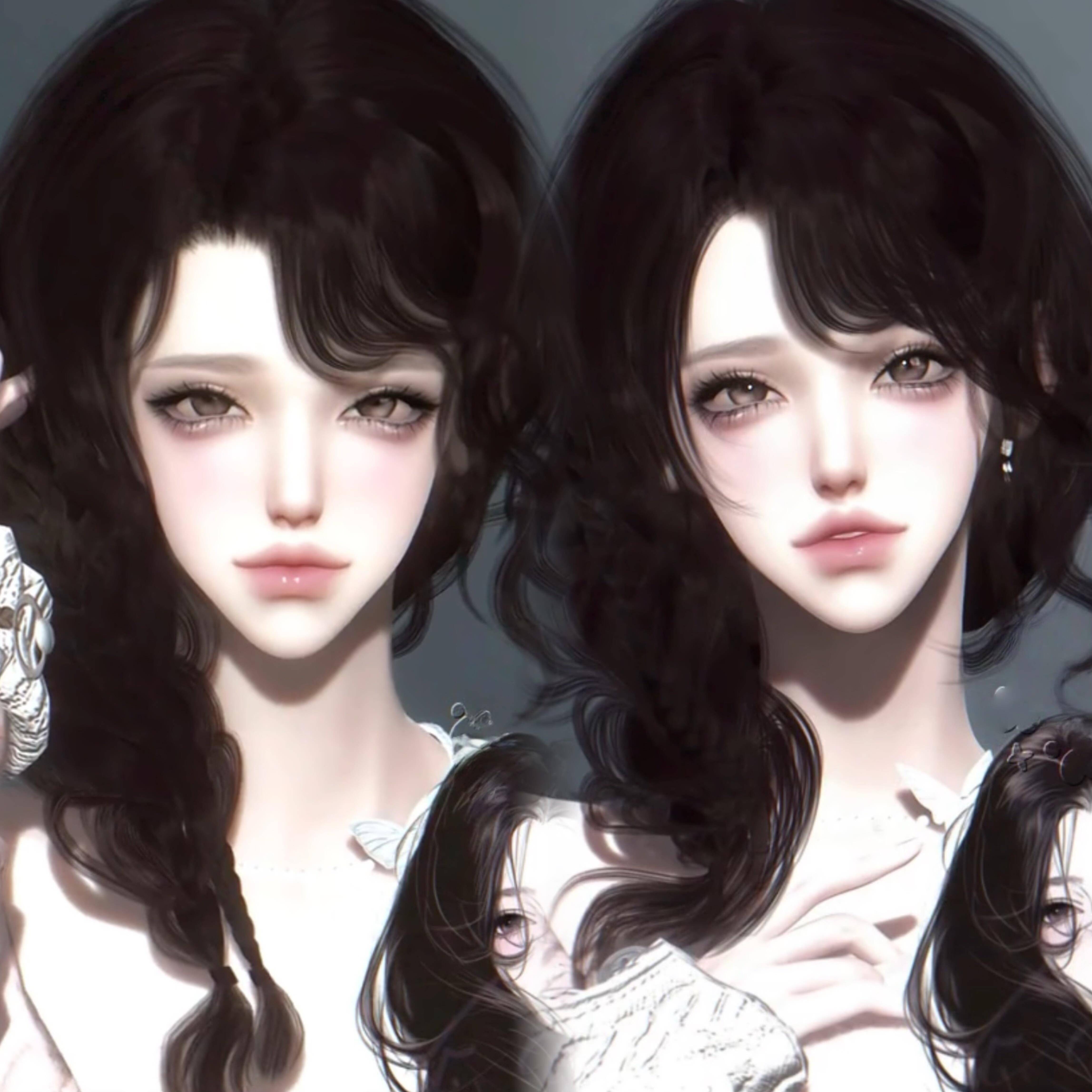 发2 头像仿捏 温差 口吃猫 逆水寒手游捏脸女通用