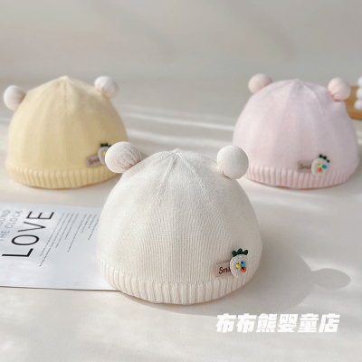 新生儿帽子秋冬季可爱超萌针织帽