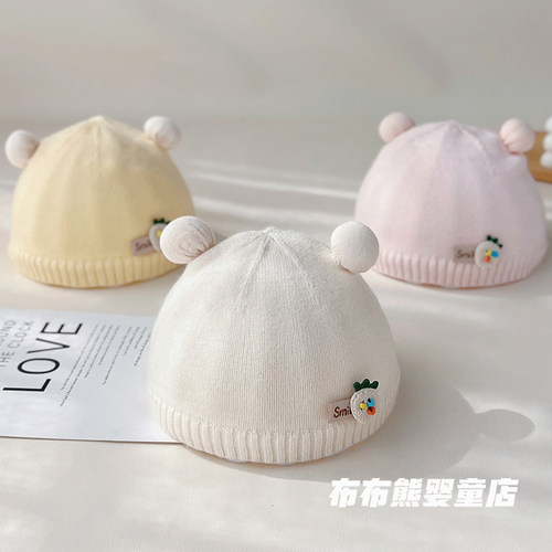 新生儿帽子秋冬季可爱超萌针织帽