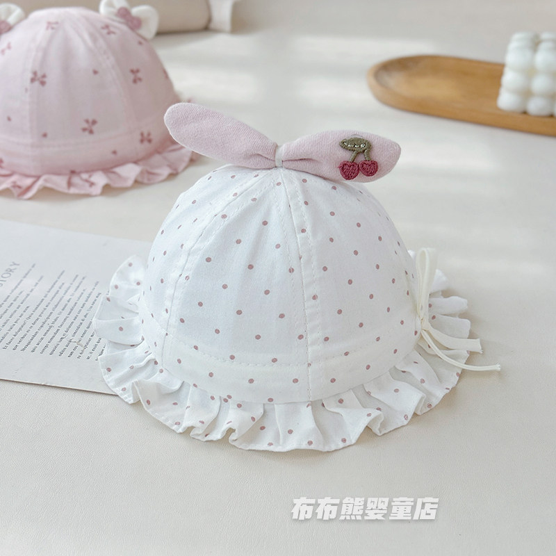 婴儿帽子春秋薄款遮阳公主帽女宝宝纯棉渔夫帽小月龄春夏季太阳帽