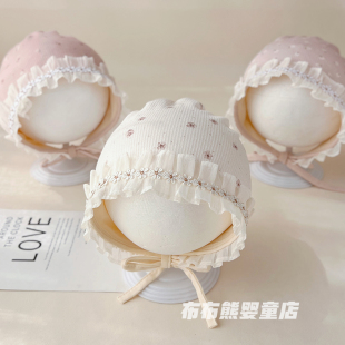洋气护耳帽婴儿秋季 女宝宝春秋韩版 包头公主帽女童外出防风宫廷帽