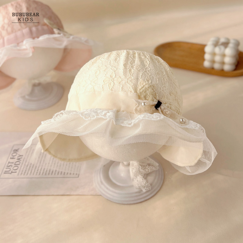 宝宝帽子女孩春秋季护耳宫廷帽婴幼儿春夏薄款蕾丝公主遮阳防晒帽