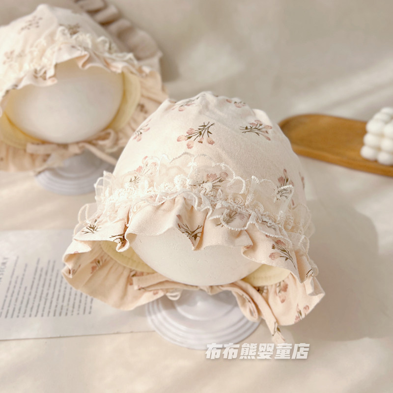 女宝宝春季韩版洋气公主帽婴儿春秋薄款护耳帽女童遮阳防风宫廷帽
