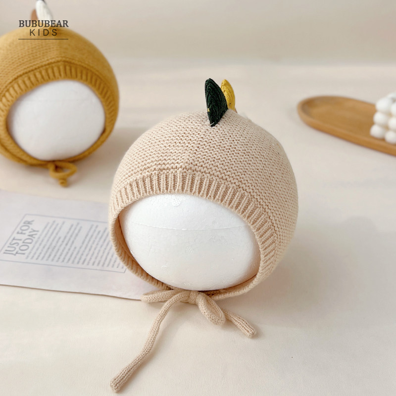 婴儿帽子秋冬可爱护耳针织帽小月龄宝宝恐龙帽幼儿冬季保暖毛线帽