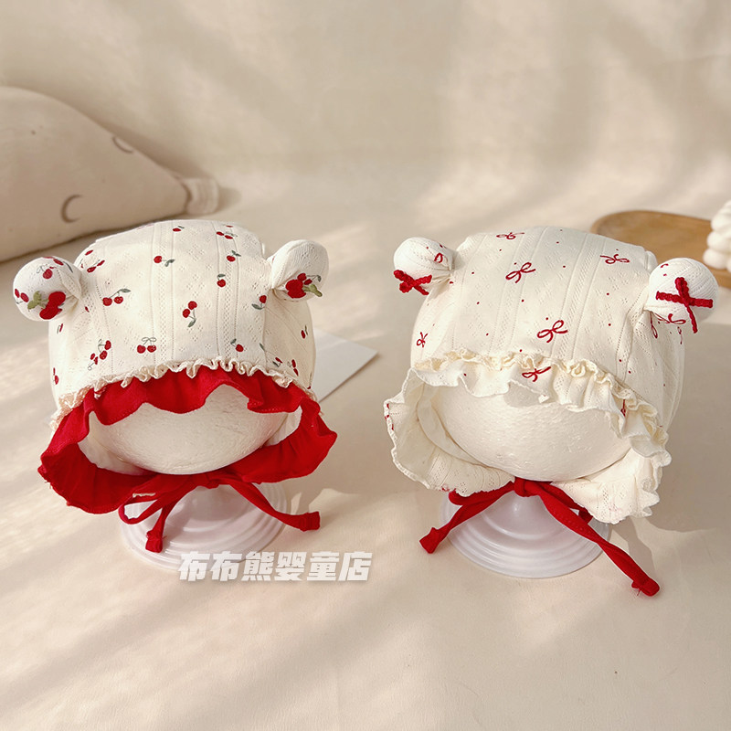 女宝宝帽子春秋薄款公主护耳帽婴儿春季包头帽女童周岁红色宫廷帽,童装/婴儿装/亲子装,帽子,淘宝优惠券,粉丝福利购,淘宝优惠卷