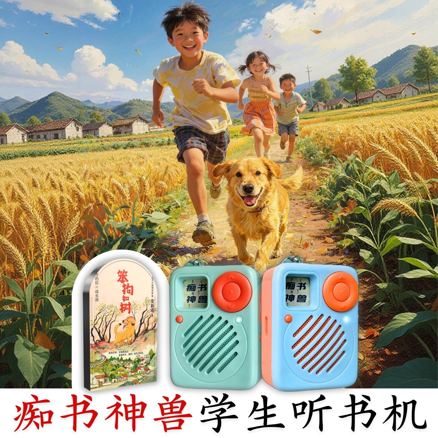 中小学习提升.原文听书卡空笨狗如树.中小学生专用听书机故事机图片