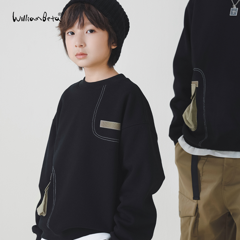 williambeta复合奥粒绒拼布卫衣