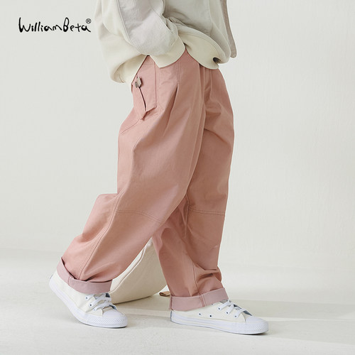 williambeta斜纹立裁棉休闲长裤